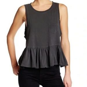 Free People We The Free Sleeveless Peplum Scoop Neck Women's Tank Top Size M